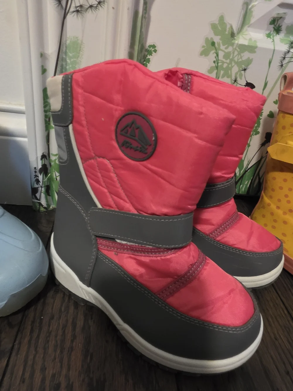 Pink & Gray Kids Winter Boots